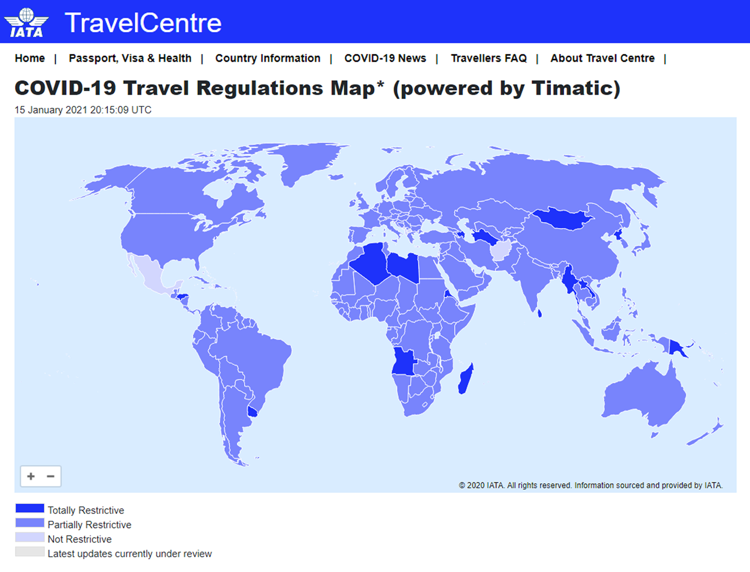 website for travel restrictions