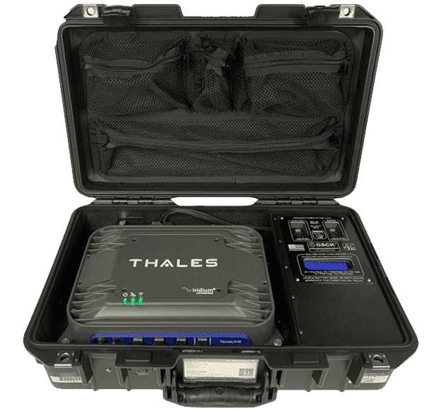 Pelican case with Thales antenna inside.