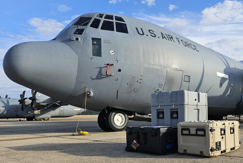 US Air Force and Satcom Direct Government installing the Roll-on/Roll-off (RO/RO) Beyond Line of Sight (BLOS) satellite communications (SATCOM)
